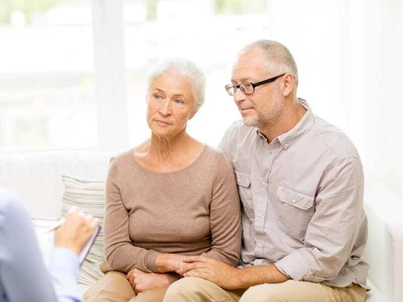 senior coupole listening to advisor